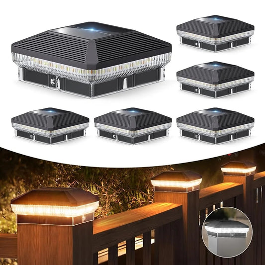 Automatic Solar Fence Post Lights With Long Lasting Led Bulbs