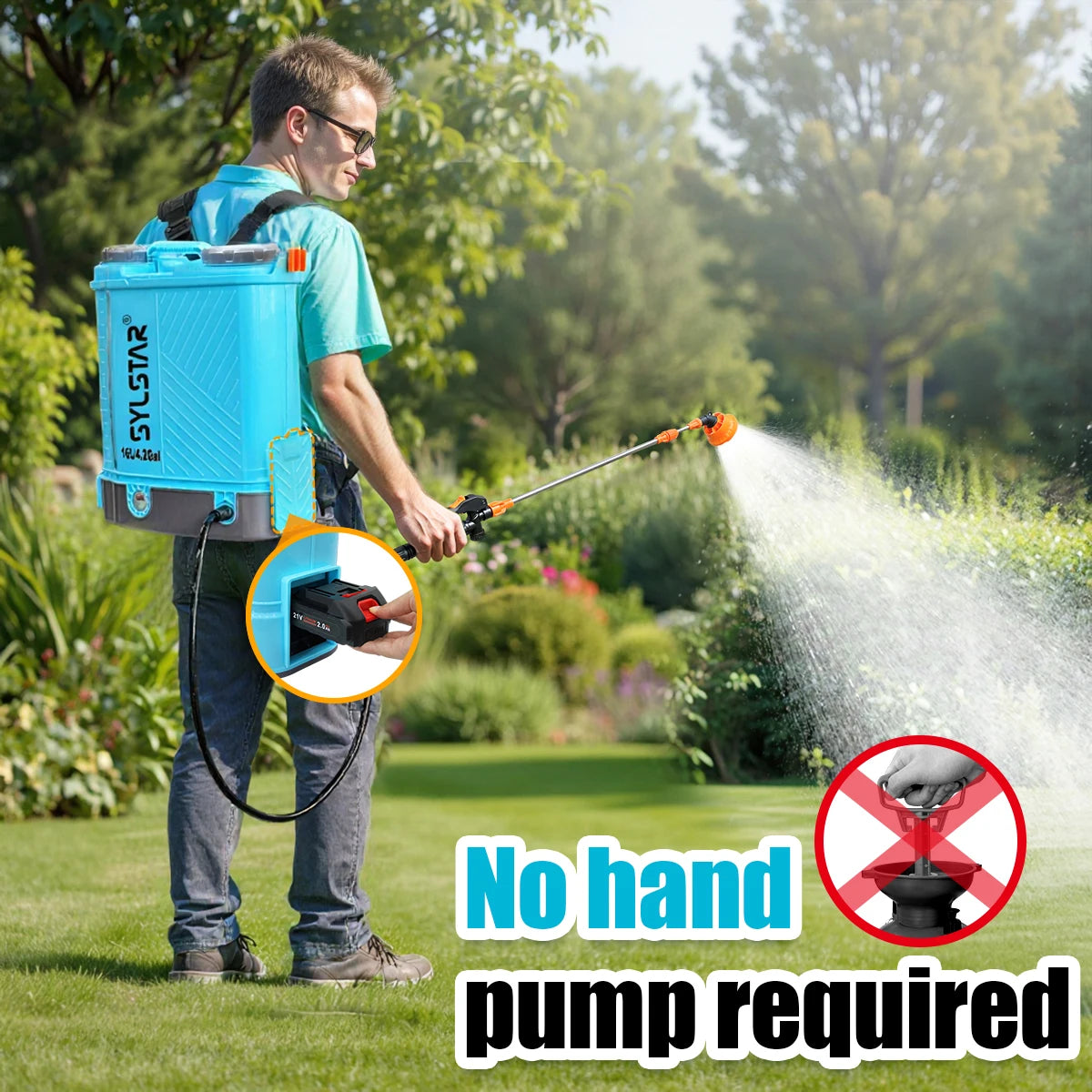Rechargeable Electric Garden Backpack Sprayer With Battery And Charger
