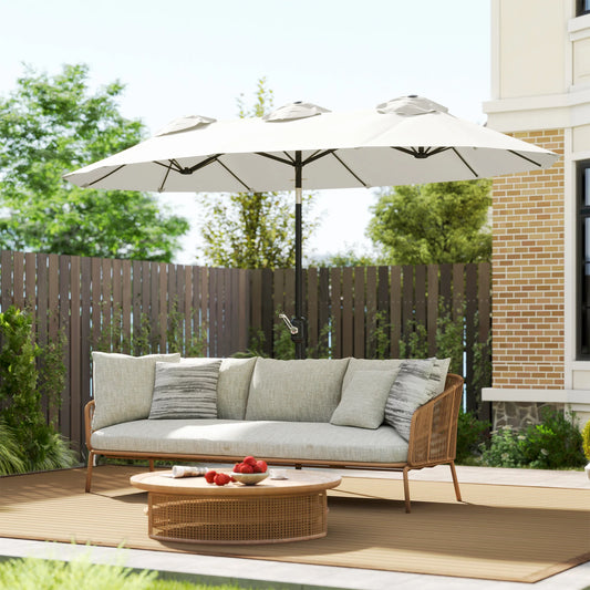 Outsunny Double Sided Patio Umbrella With Tilt And Crank