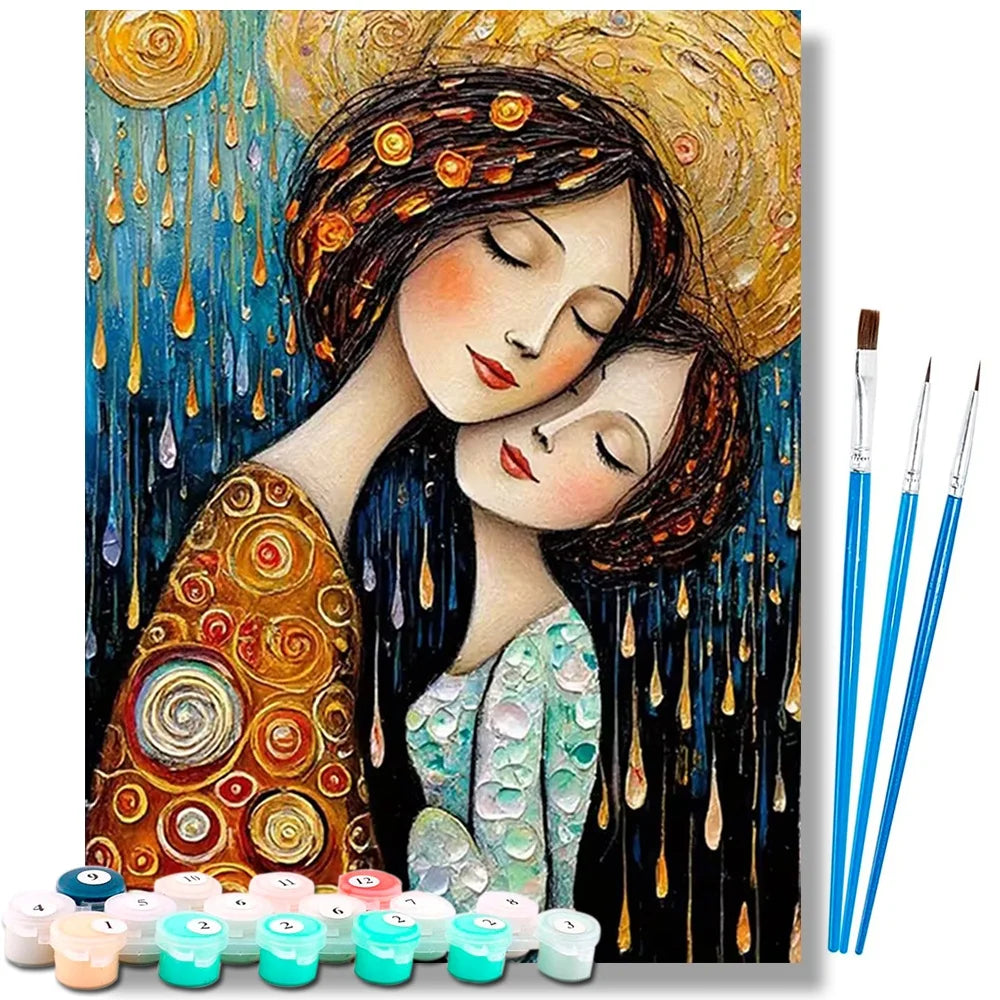 Adult Cartoon Woman Paint By Numbers Canvas Home Decor Kit