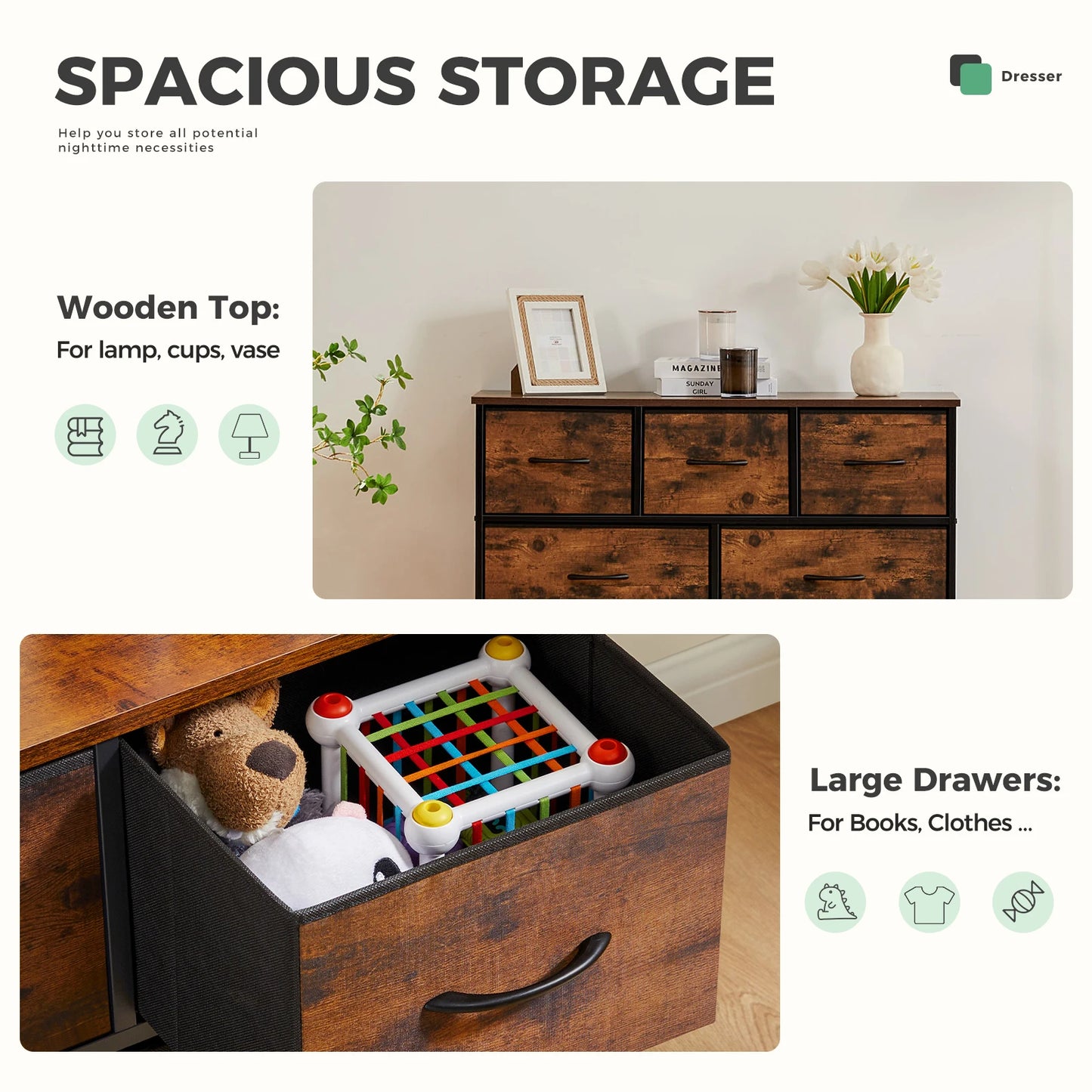 MCQ Modern Fabric Drawer Cabinet For Home Living Room Display