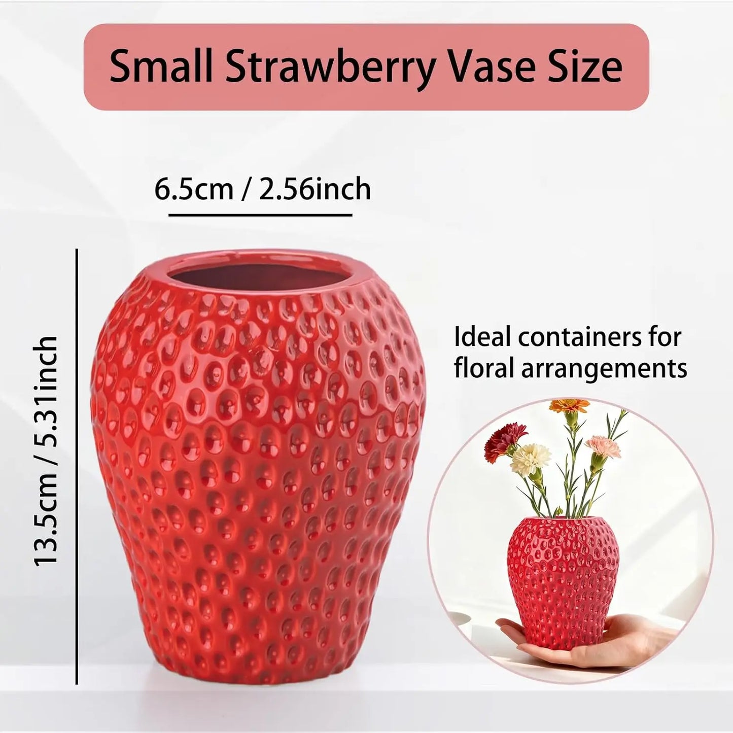 Strawberry Ceramic Planter Vase For Home And Office Decor