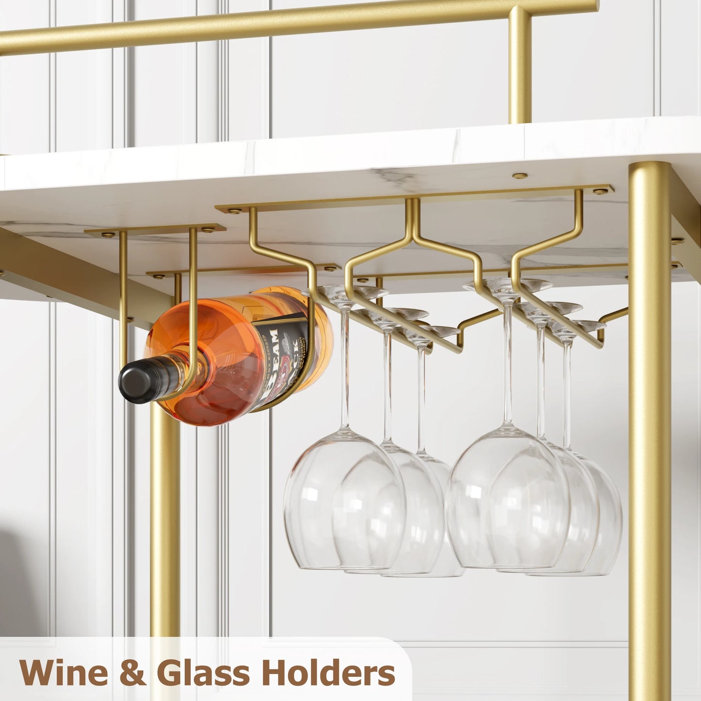Twister CK Four Tier Rolling Bar Cart With Wine Rack