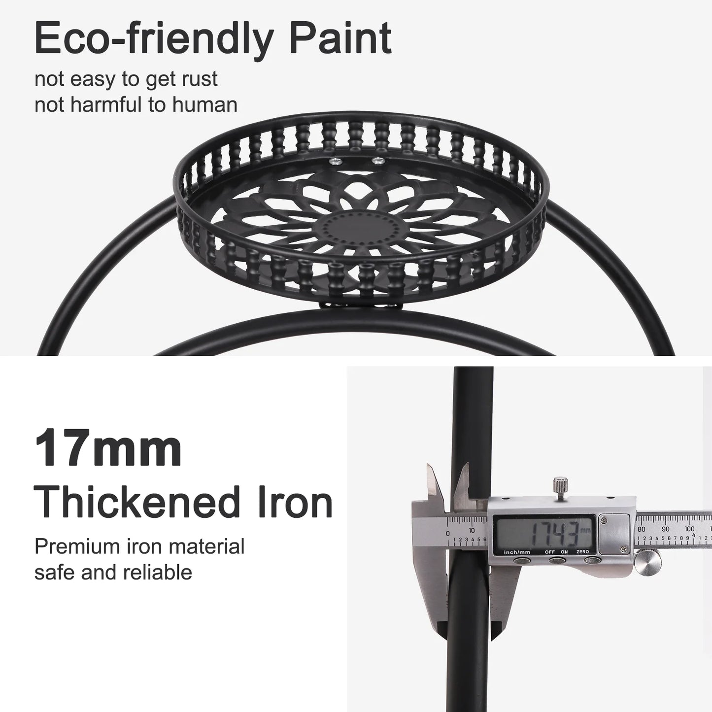 Multi Tier Rolling Metal Plant Stand With Six Pot Holders