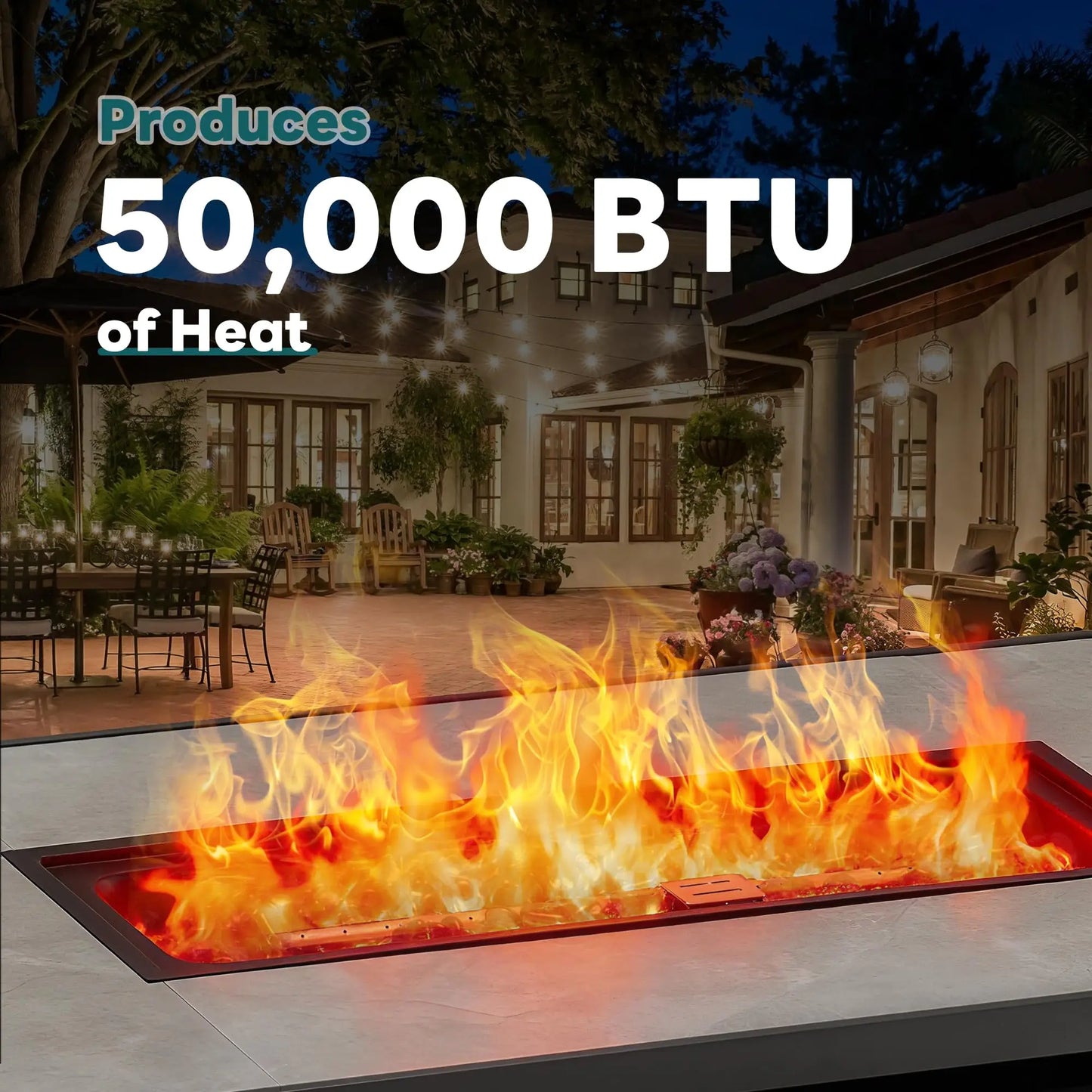 JHK Modern Propane Fire Pit Table For Outdoor Use