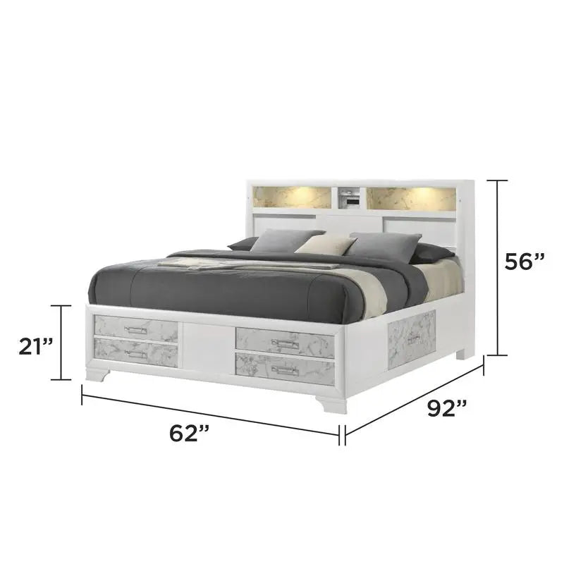 Contemporary Wooden Five Piece Bedroom Furniture Set