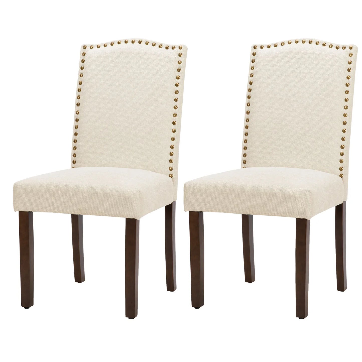 MCQ Fabric Dining Chairs With Upholstered Seats And Wooden Legs