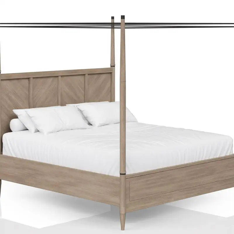 Modern Canopy Bedroom Set With Dresser Nightstand And Chest
