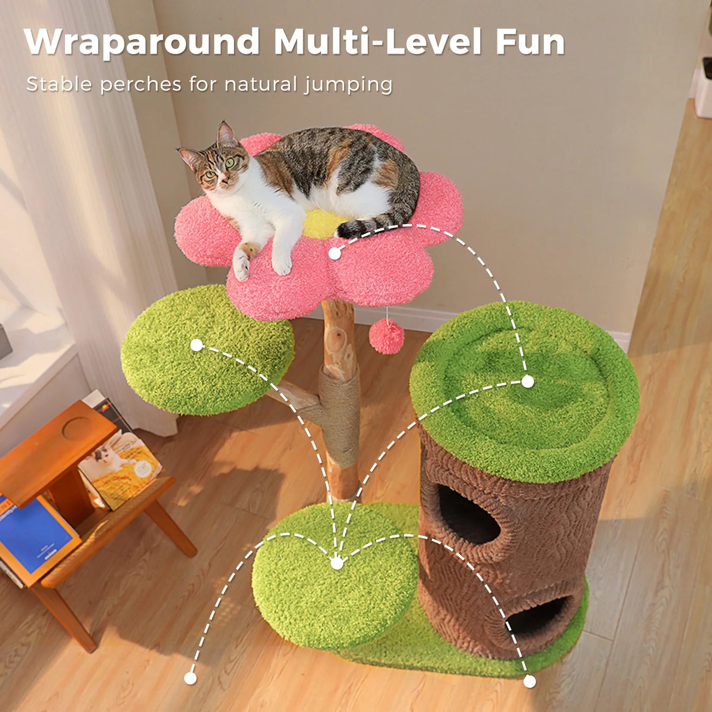 PAWZ Road Premium Cat Tower With Condos And Scratching Post
