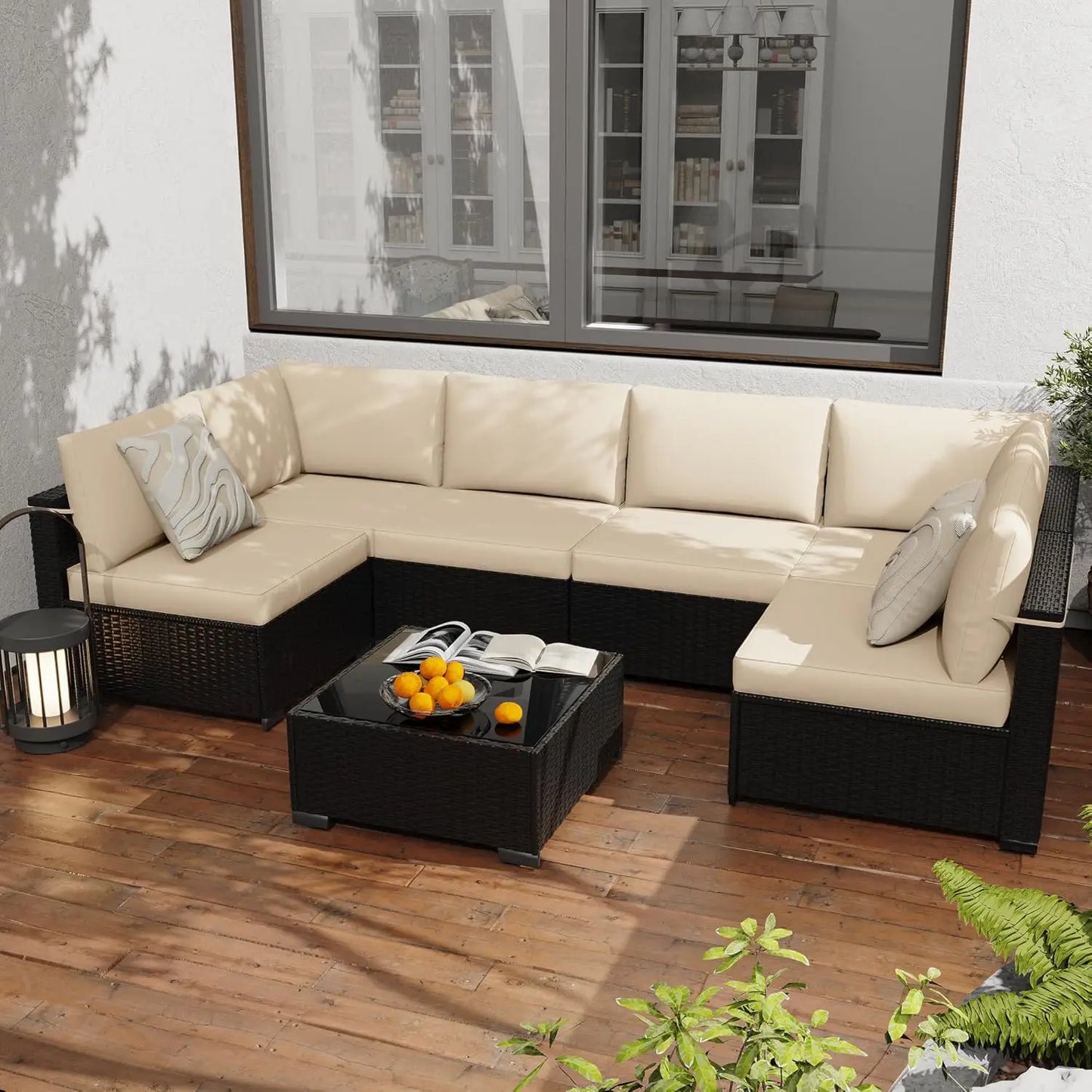 Luxury All Weather PE Rattan Modular Patio Conversation Furniture