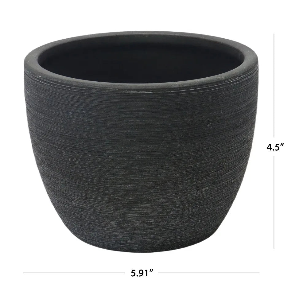 Textured Matte Ceramic Plant Pot For Indoor Home Garden Decor
