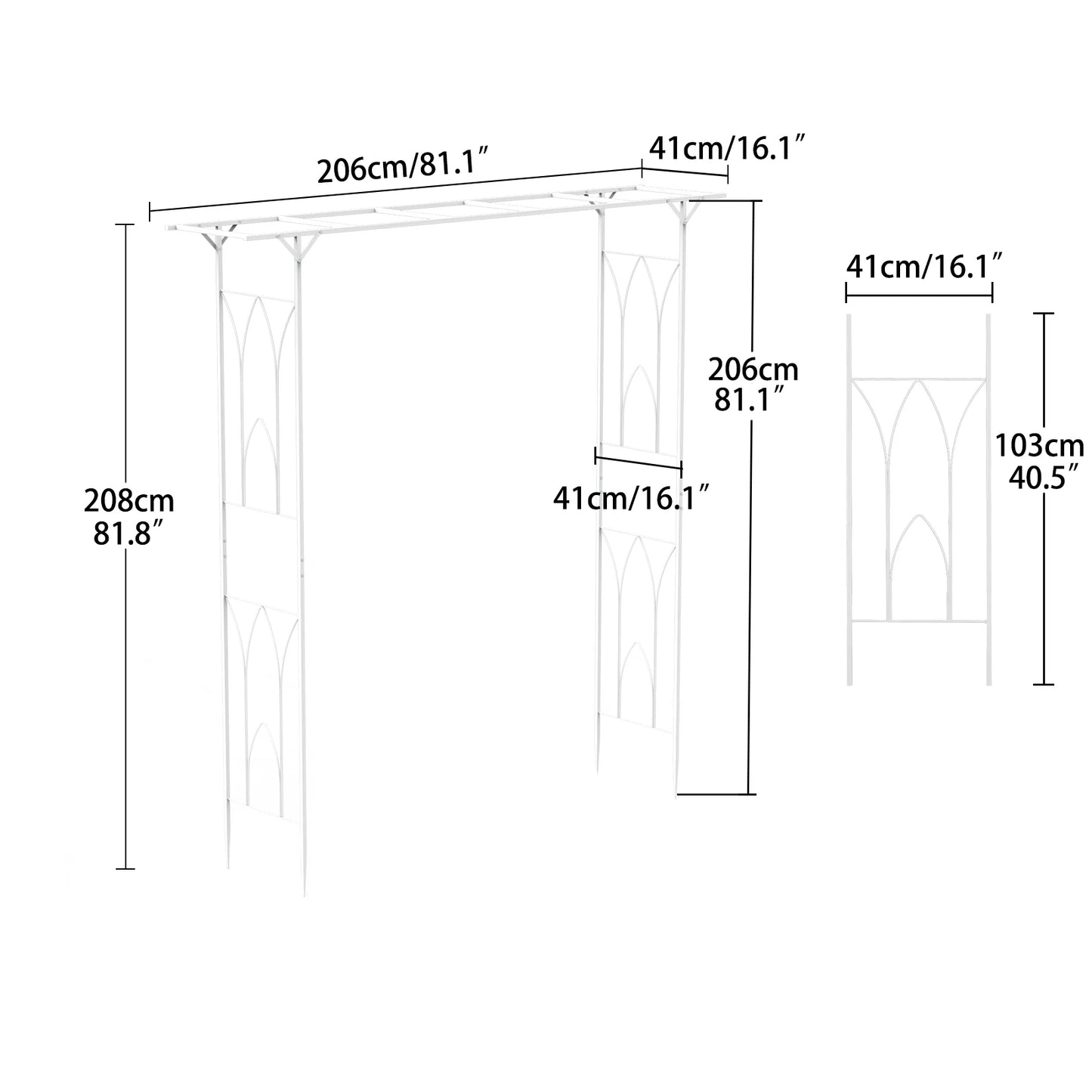 Durable Metal Garden Arch And Arbor Trellis For Weddings