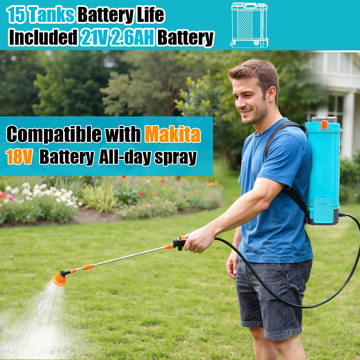 Rechargeable Electric Garden Backpack Sprayer With Battery And Charger