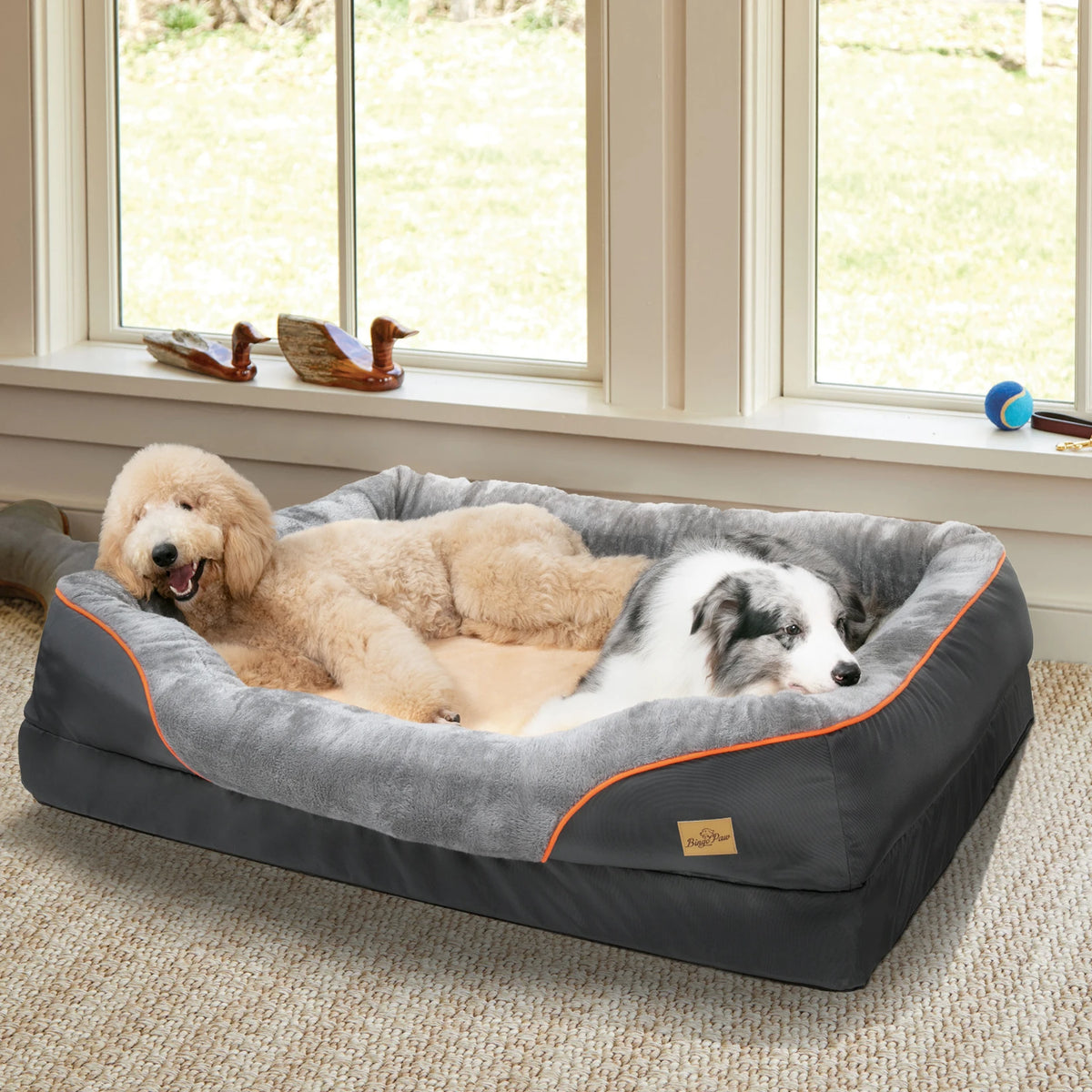 BINGOPAW Warm Fleece Dog Bed With Removable Washable Cover