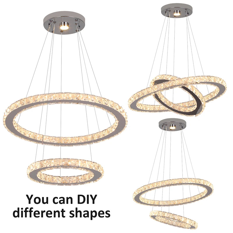 GreeLustr Crystal LED Pendant Light Modern Nordic Chandelier