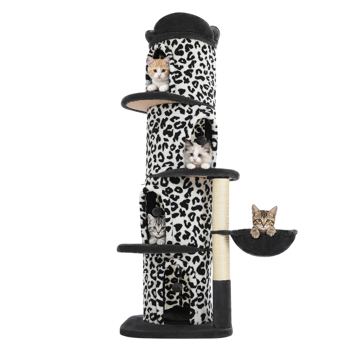 P Premium Indoor Cat Tower Featuring Four Large Cozy Condos