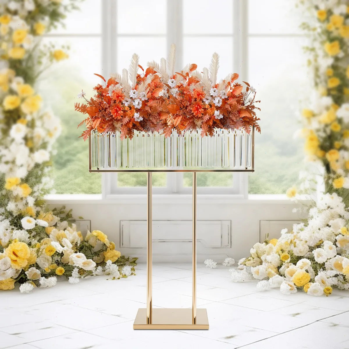 Bymaocar Crystal Floor Stand For Wedding Party Decoration