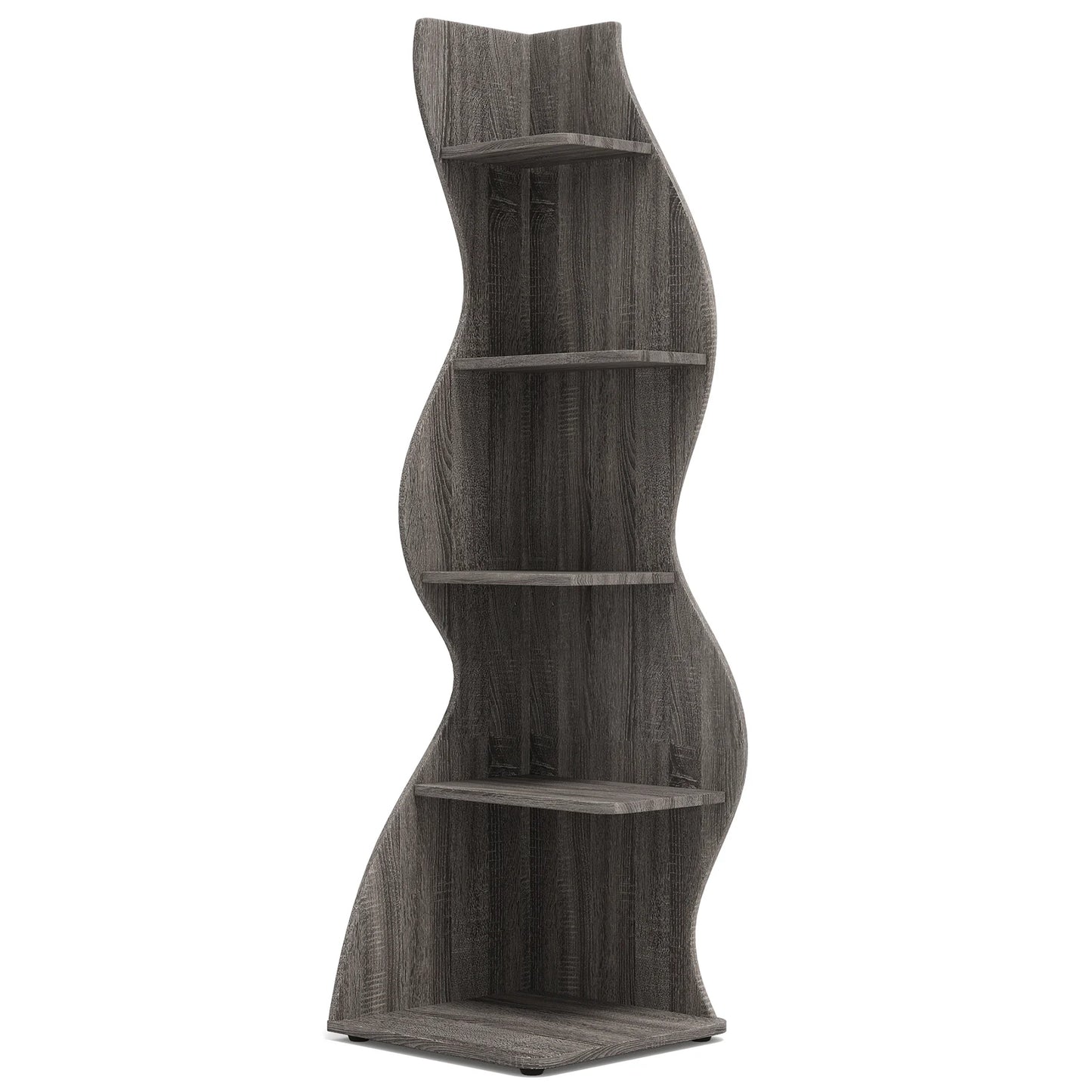 Tribesigns Modern Wooden Corner Bookshelf And Plant Display Stand