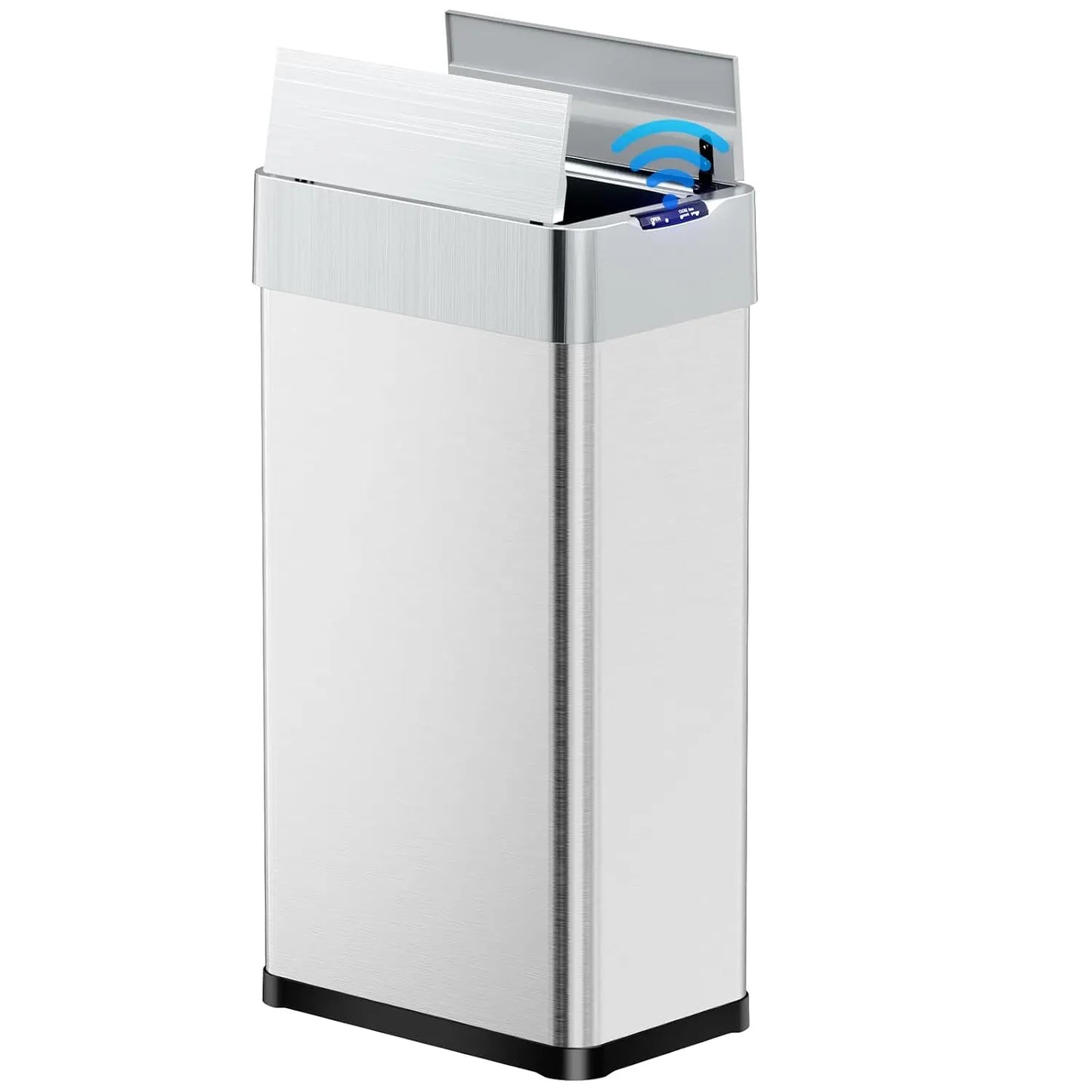 Stainless Steel Smart Trash Can With Motion Butterfly Lid Design