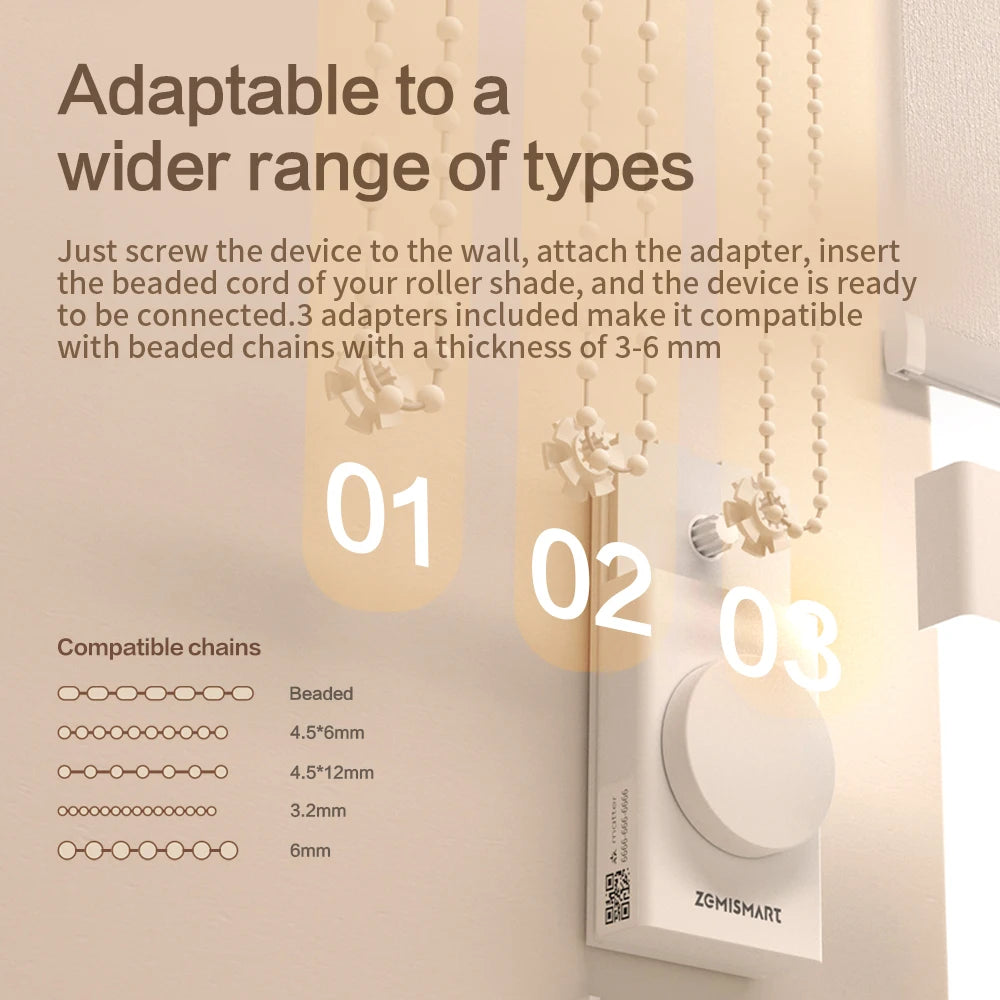 Zemismart Matter Thread Smart Roller Shade Driver With Built-in Battery