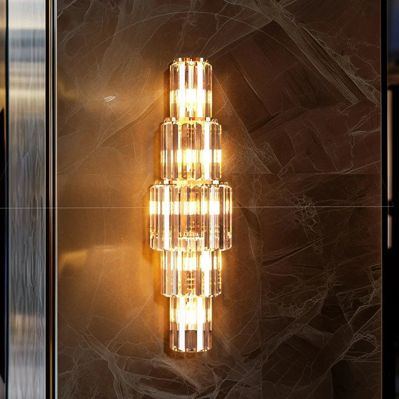 Modern 3 Layer Crystal Wall Sconce E14 Dimmable Led Light