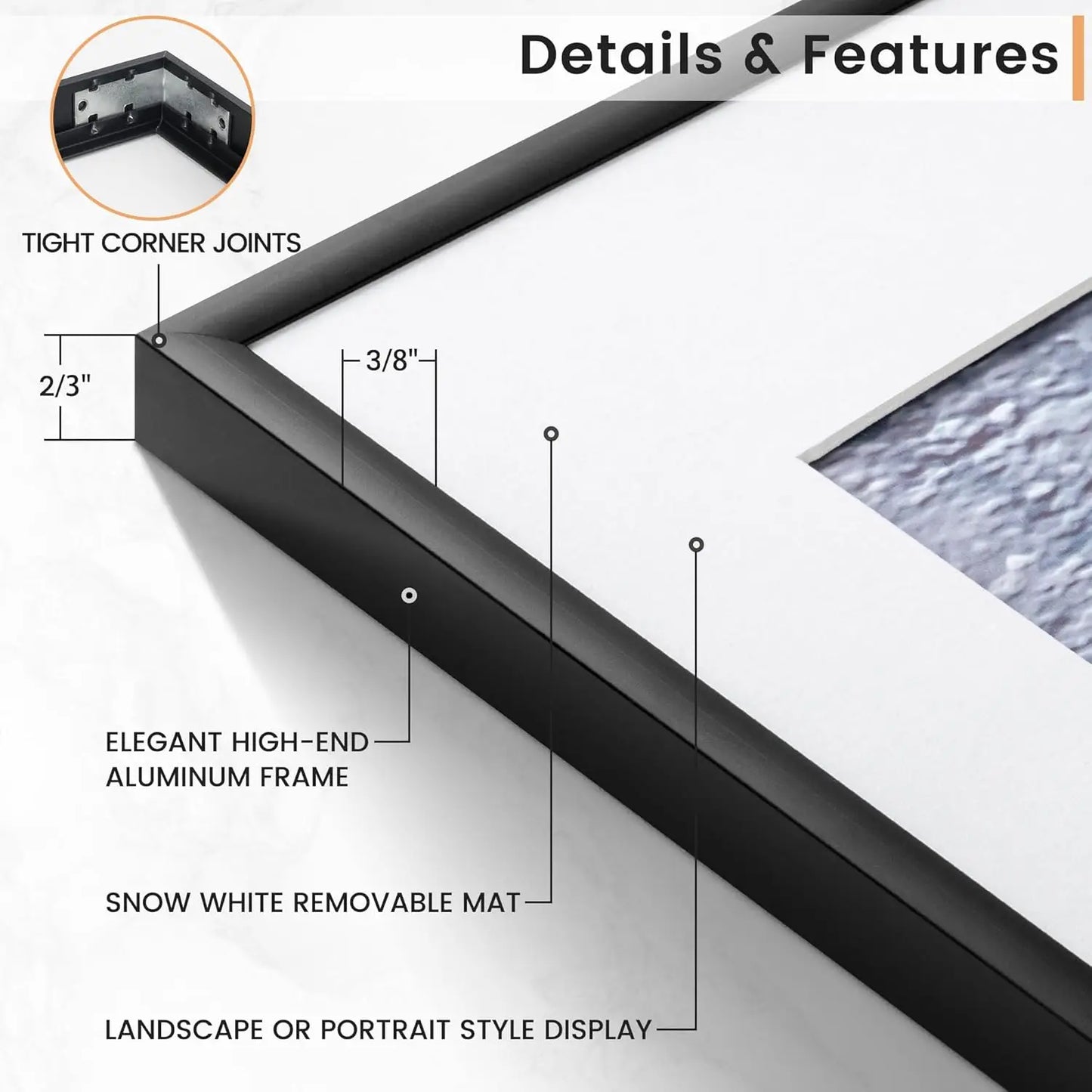 Contemporary Aluminum Picture Frames For Home Wall Decor