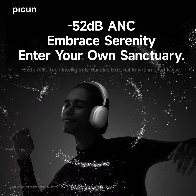 Picun Wireless Headphones With Active Noise Cancellation And Spatial Audio