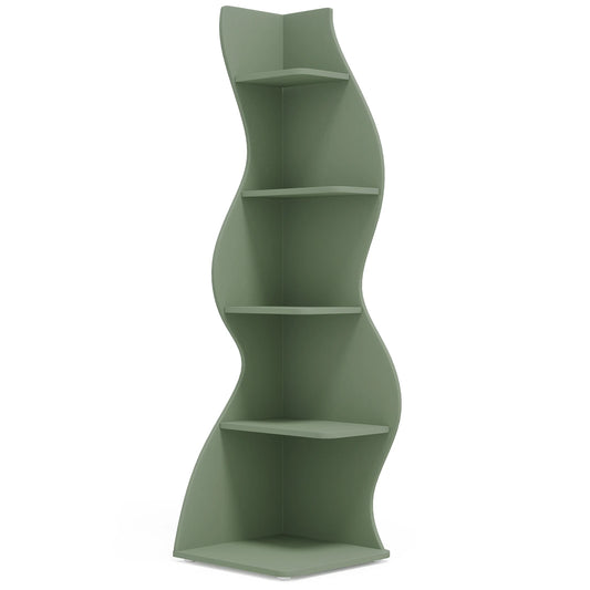 Tribesigns Five Tier Wooden Corner Wall Display Bookshelf