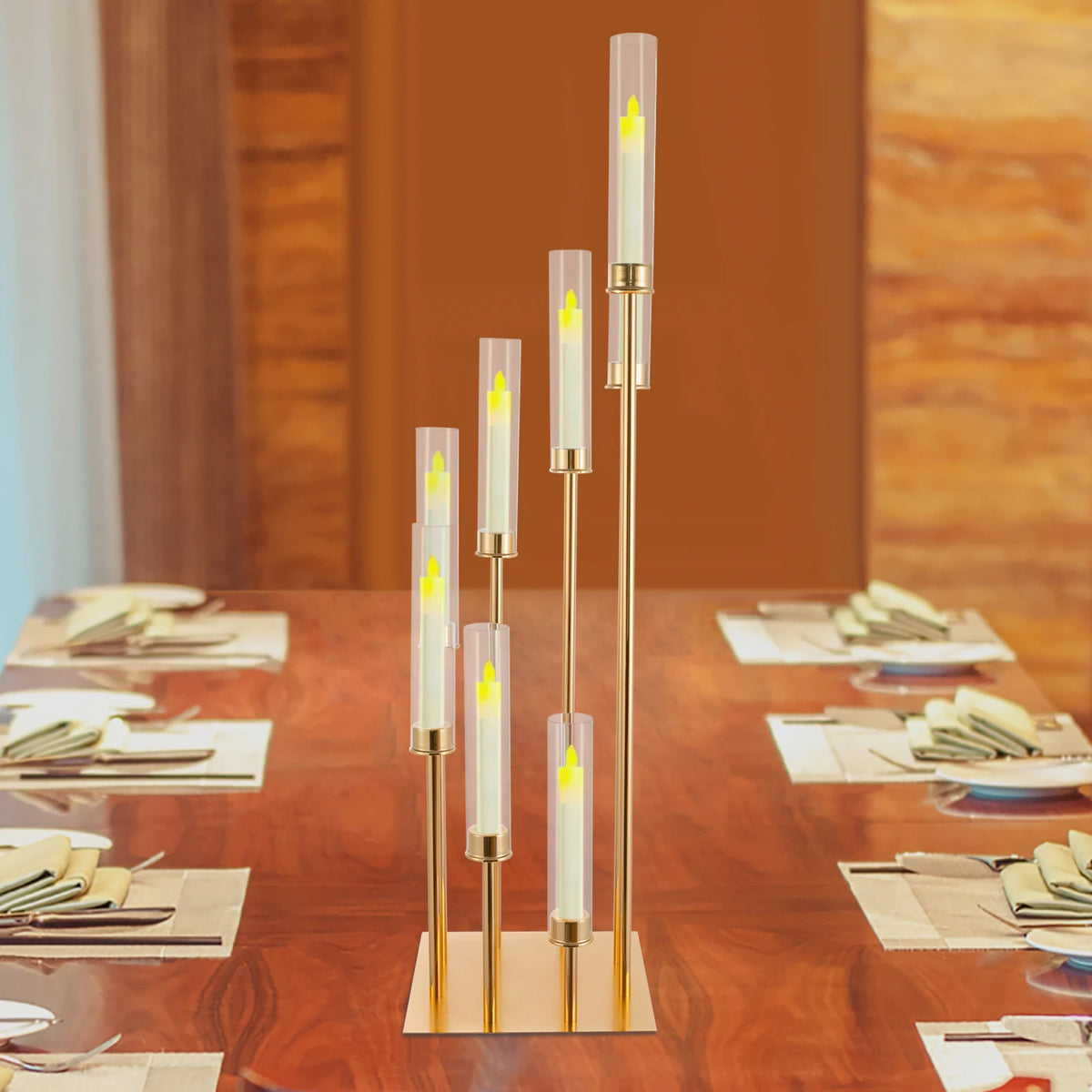 8 Arm Candle Holder Gold Metal Candlestick Centerpieces Upward Spiral Design Candelabra for Home Celebration Wedding
