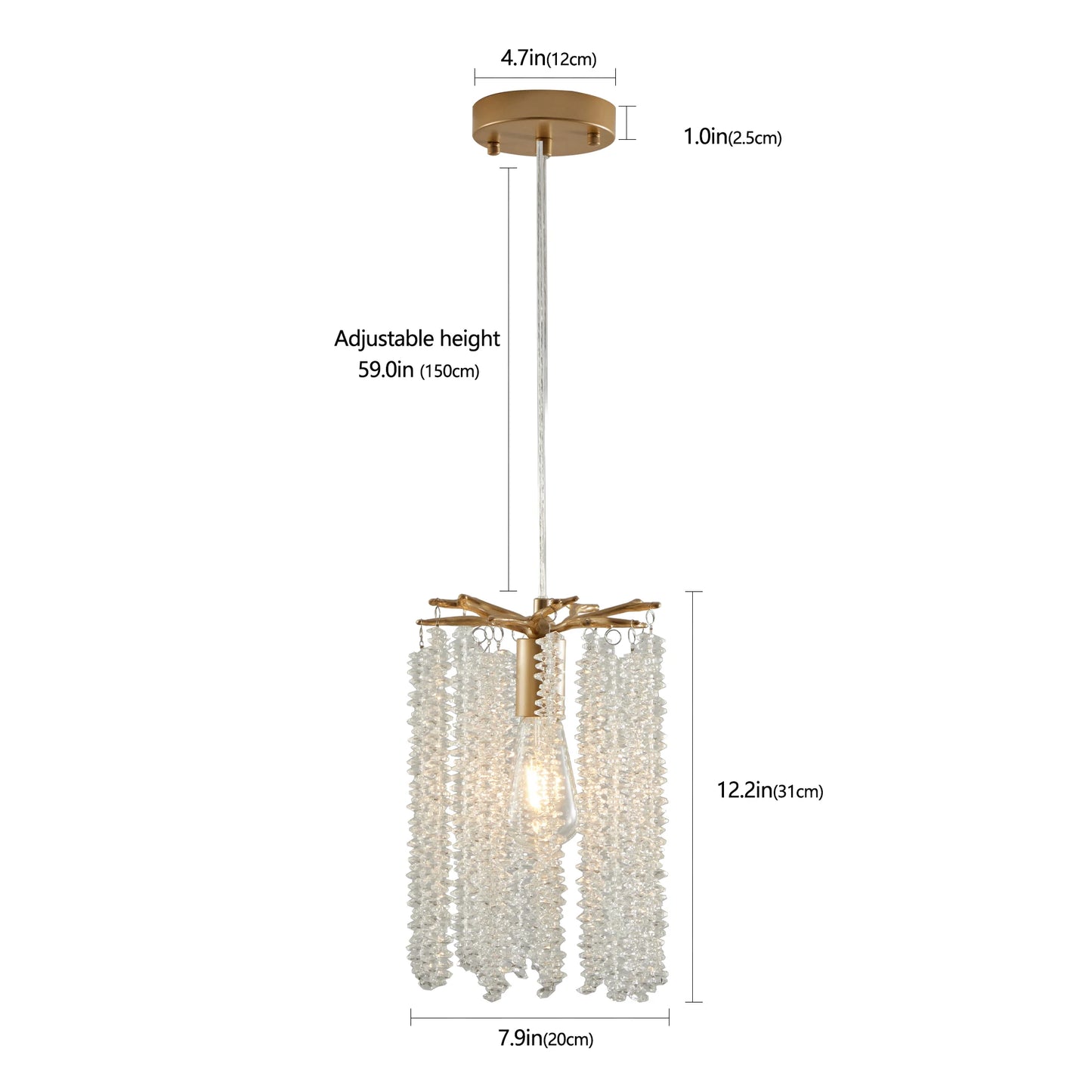 ARLGSITE Crystal Pendant Chandelier With Waterfall Bead Design