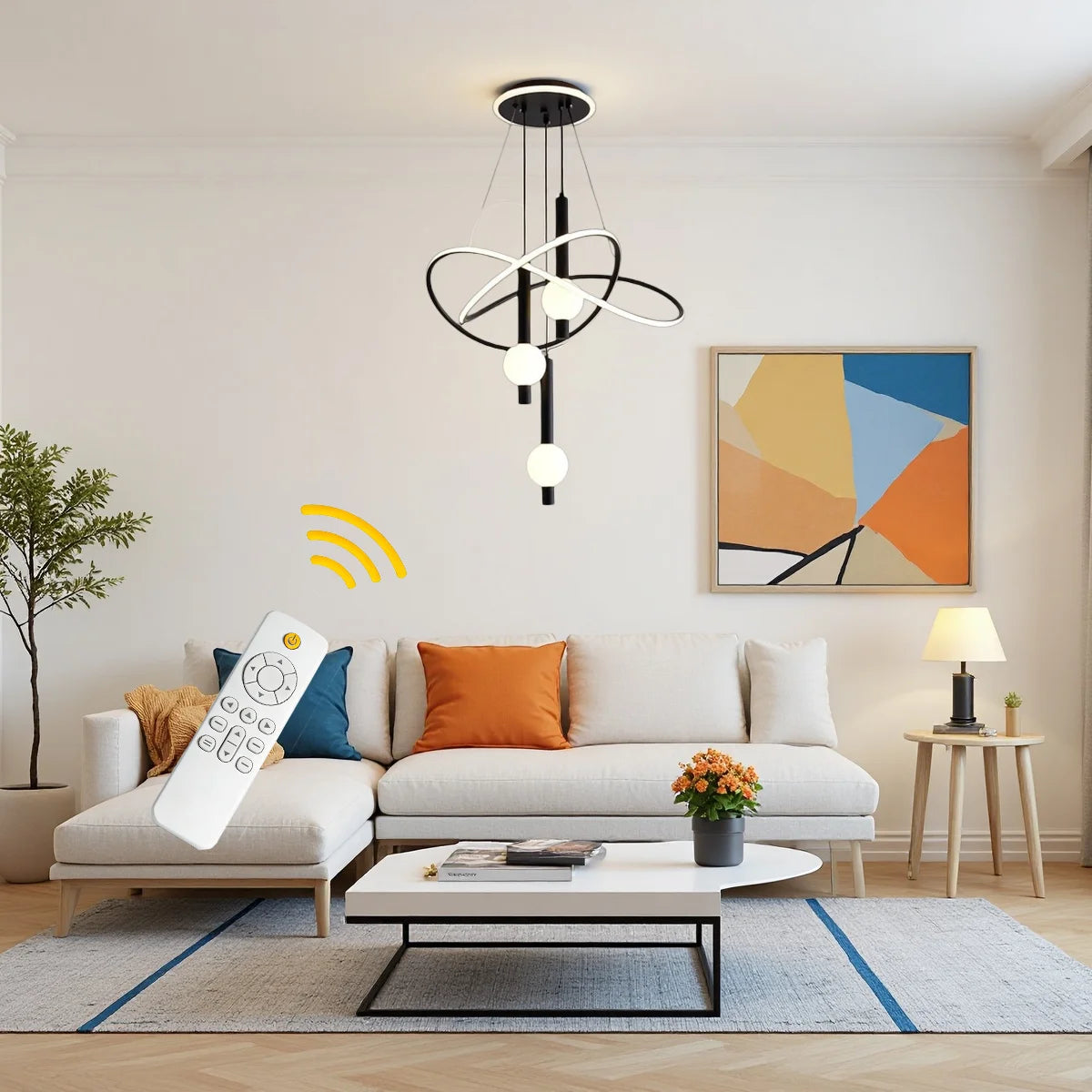 Lollipop LED Pendant Light With Dimmable Remote Control Fixture
