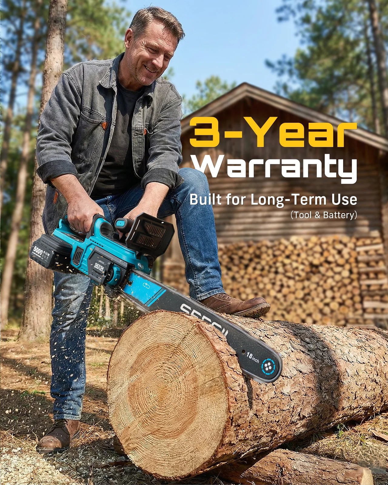 Seesii Cordless Brushless Chainsaw With Automatic Oiler System