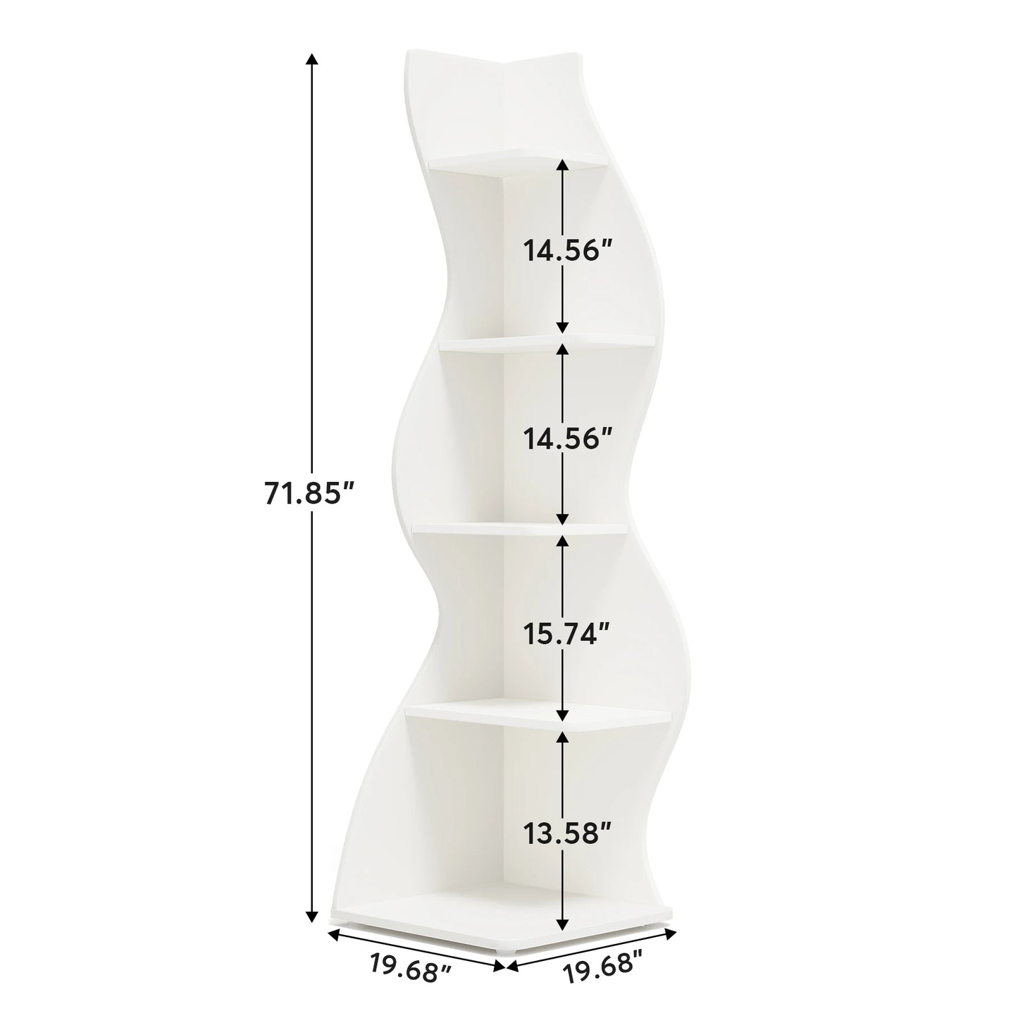 Tribesigns Five Tier Wooden Corner Wall Display Bookshelf