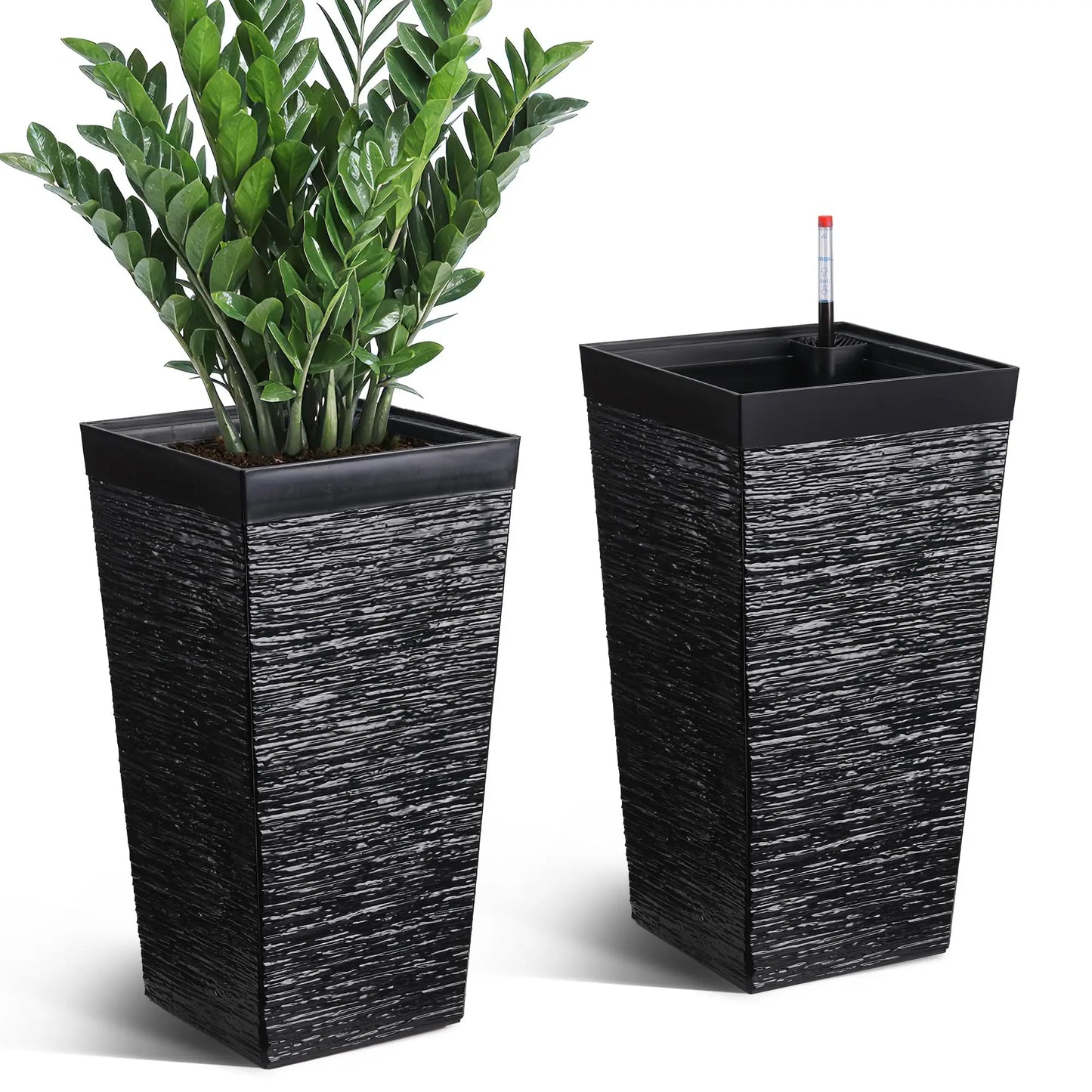 HiMISS Self Watering Tall Planters For Indoor Outdoor Use