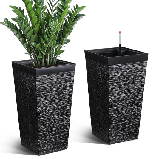 HiMISS Self Watering Tall Planters For Indoor Outdoor Use