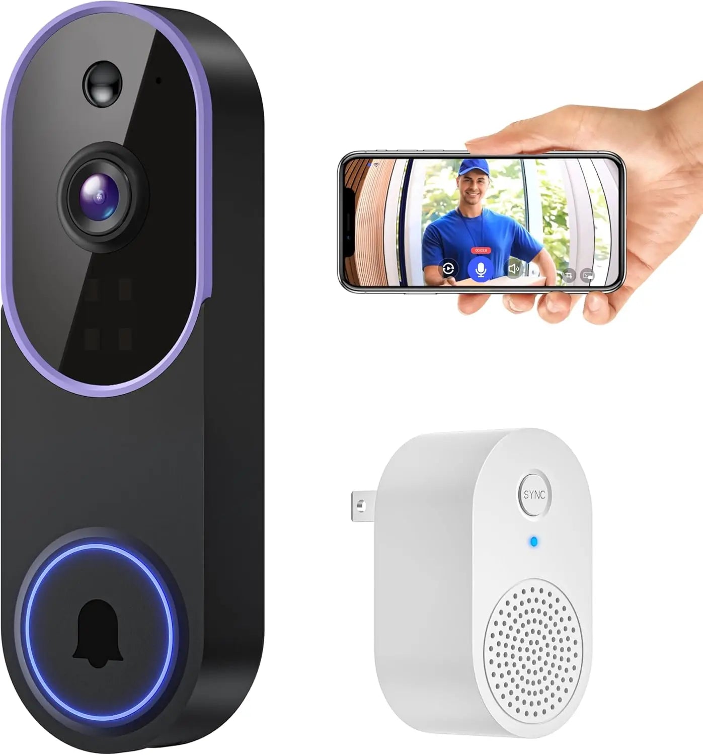 Smart Video Doorbell With AI Human Detection And Night Vision