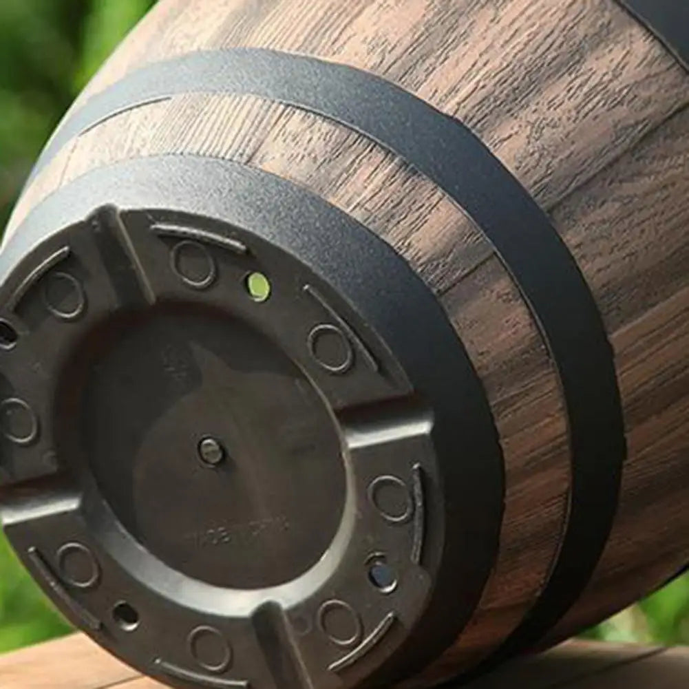 Rustic Faux Wooden Barrel Planter For Garden Patio Decor