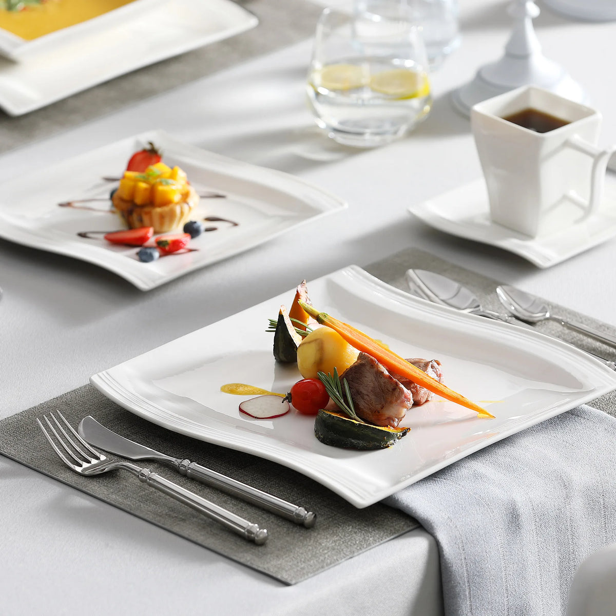 Malacasa Flora Elegant Ceramic Dinner Tableware Set For Home