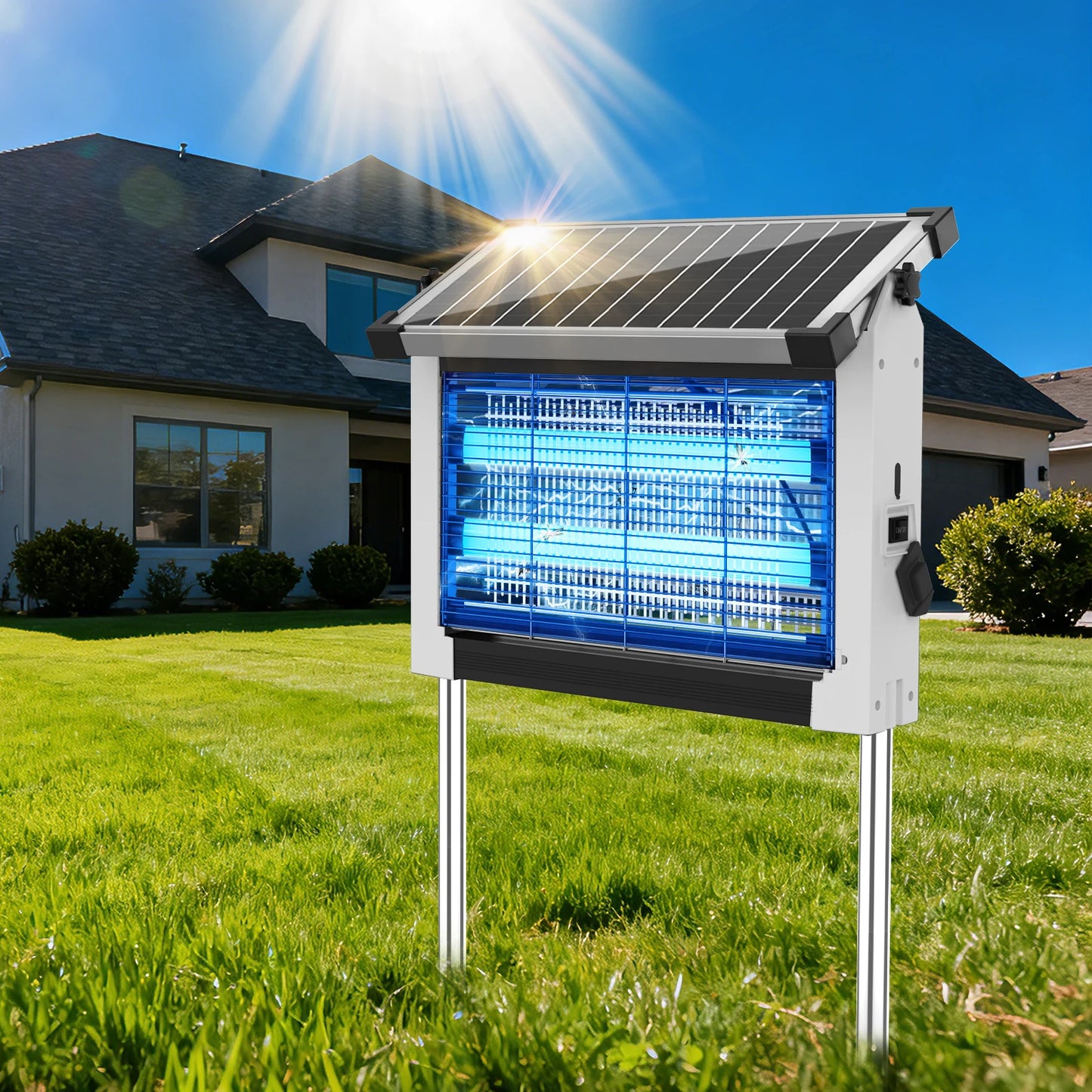 Solar Outdoor Electric Bug Zapper With Automatic Sensor For Gardens