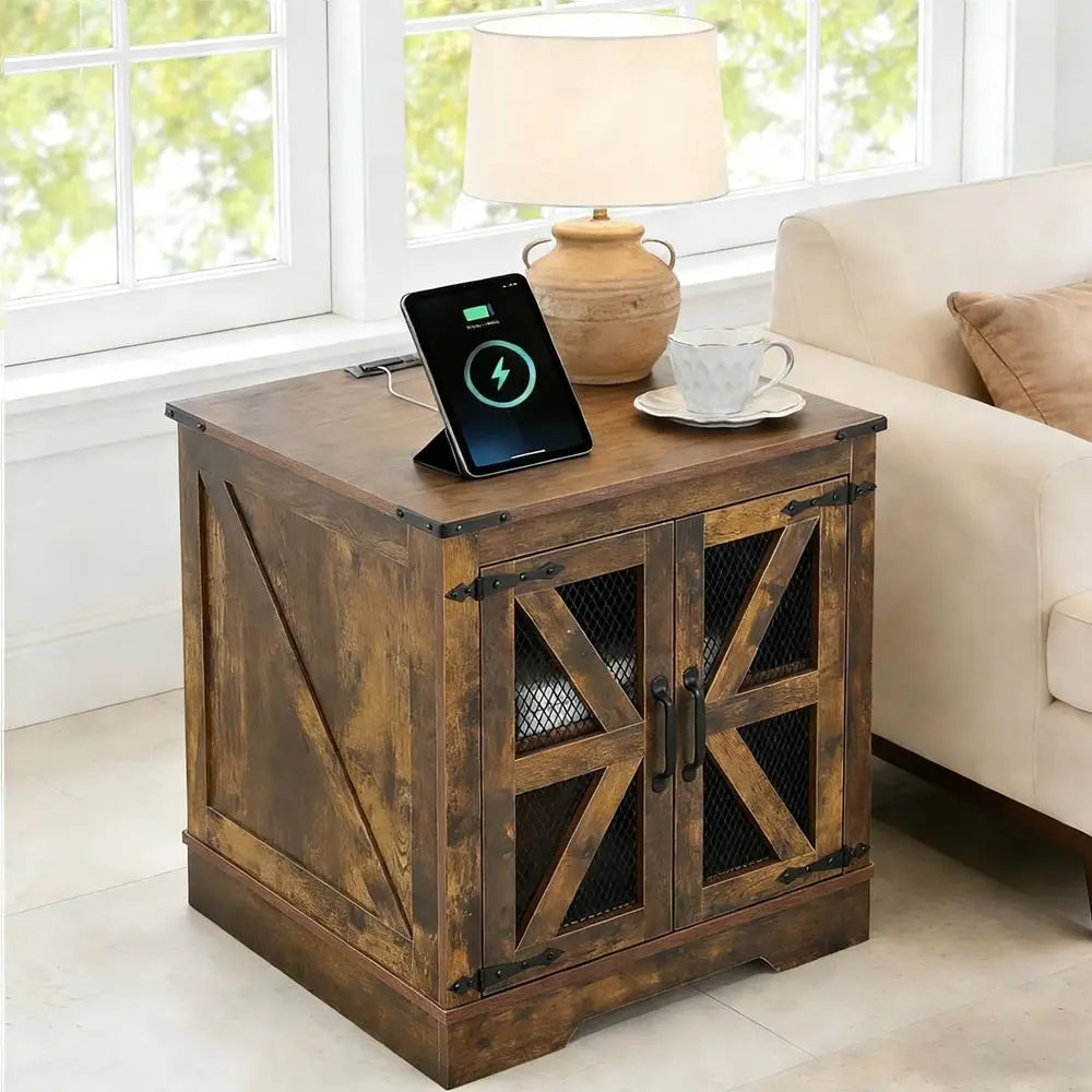 LuxeMerge Three Piece Coffee And End Table Set With Charger