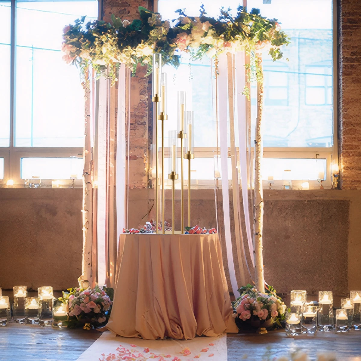 Vincigant Floor Candelabra With Acrylic Shade Wedding Decoration