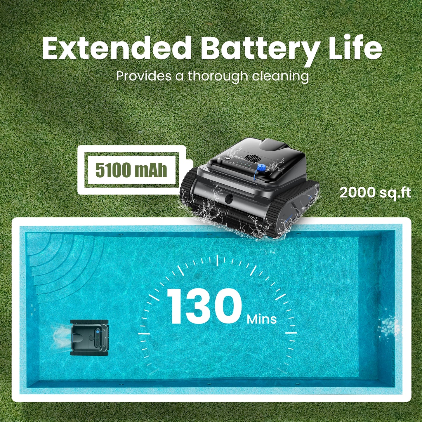 Inse Y50 Cordless Robotic Pool Cleaner With Self Parking