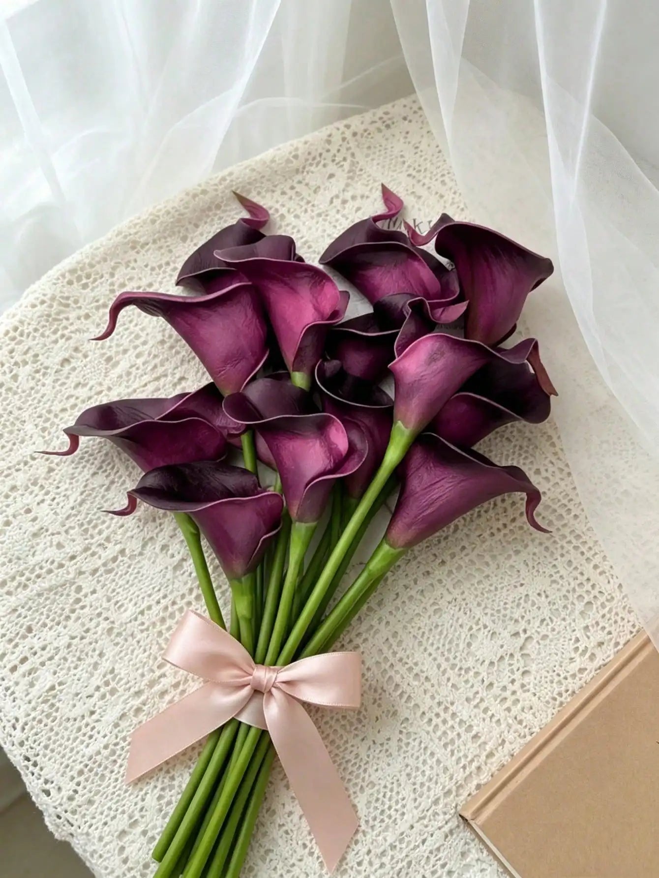 Realistic Artificial Calla Lily Bouquet For Wedding Home Decoration