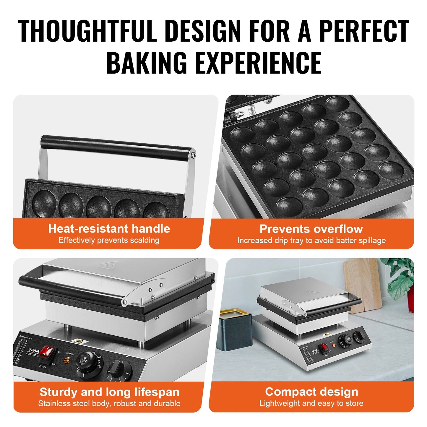 Vevor Electric Nonstick Waffle And Dorayaki Pancake Maker