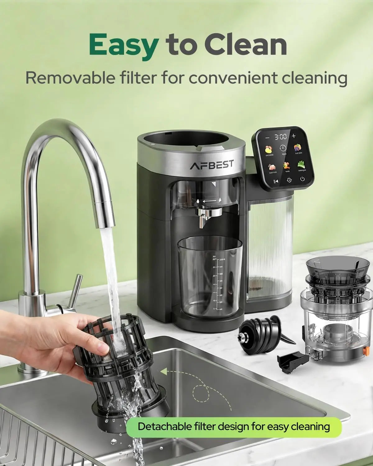 Slow Masticating Cold Press Juicer With Auto Pulp Ejection Feature