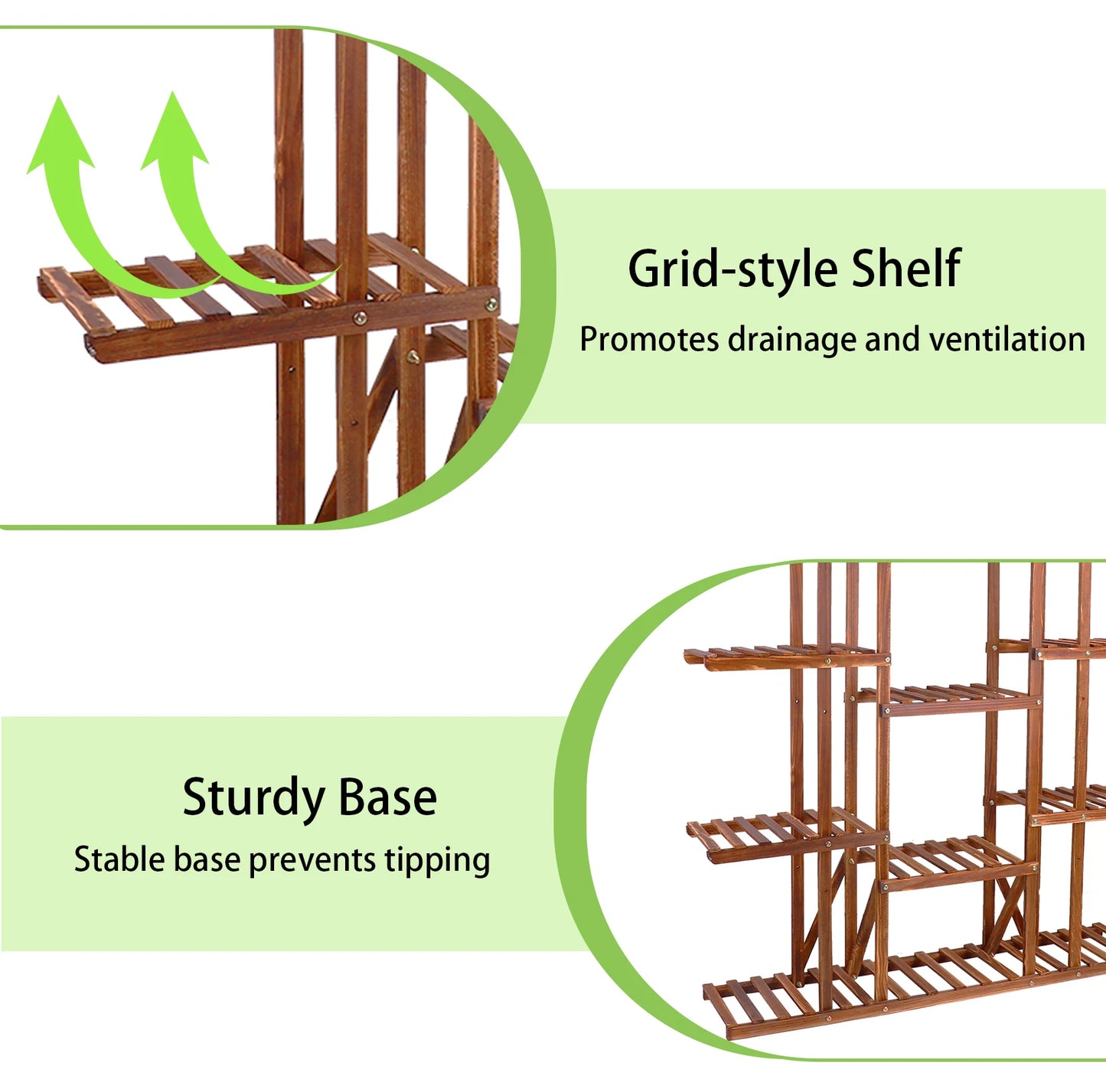 Wisfor Wooden Multi Tier Indoor Plant Flower Pot Stand