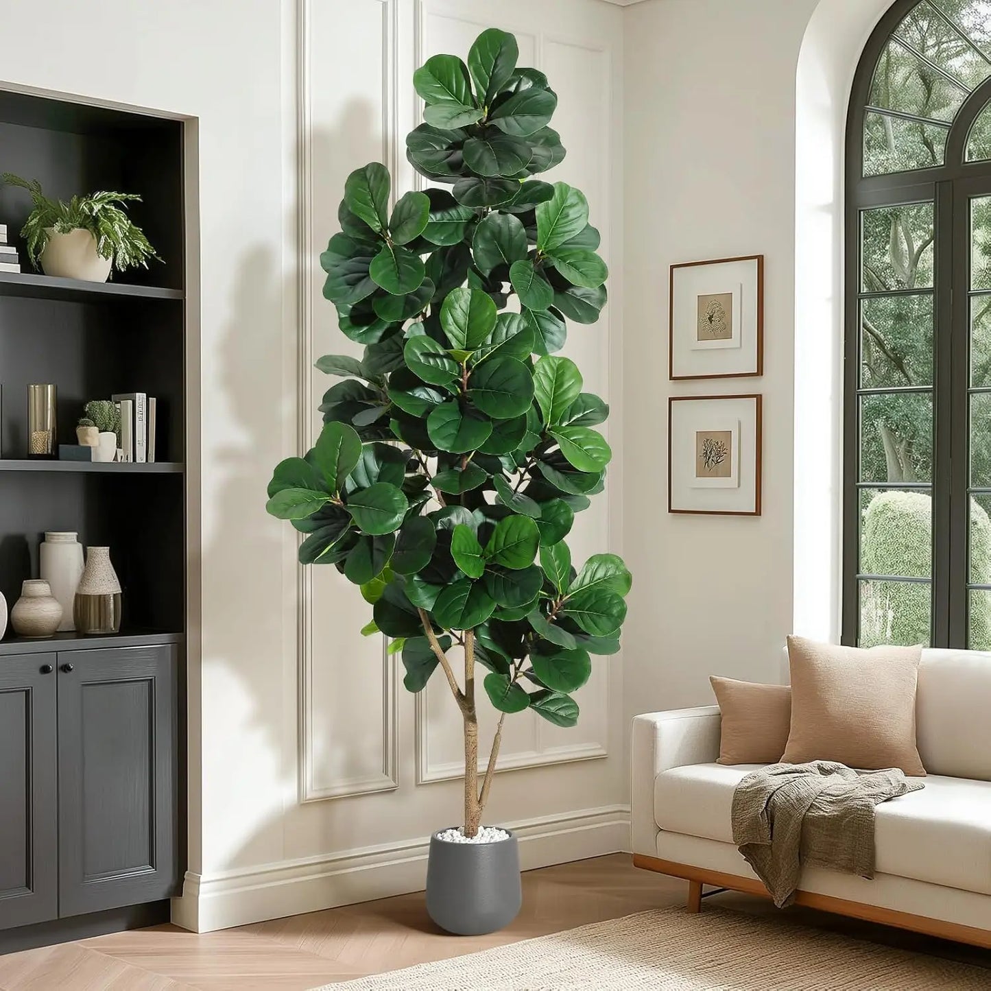 HiMISS Artificial Fiddle Leaf Fig Tree With Realistic Leaves