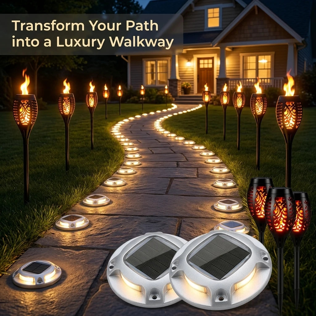 Solar Outdoor Flame Torch And Ground Lamps Waterproof Aluminum Led Pathway