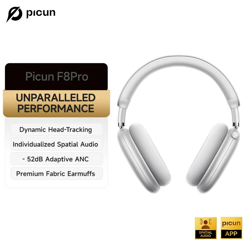 Picun Wireless Headphones With Active Noise Cancellation And Spatial Audio