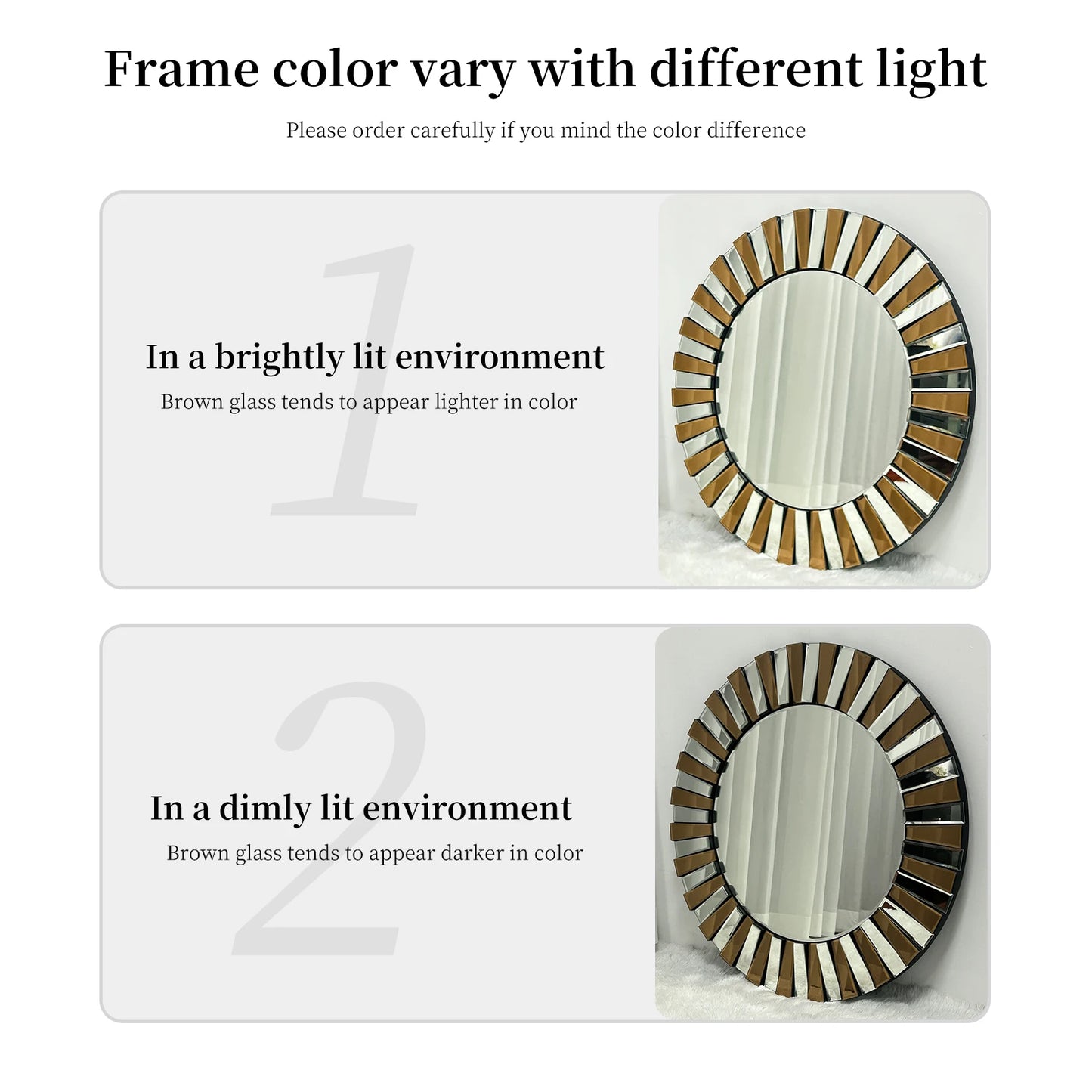 Elegant Starburst Round Wall Mirror For Living Room Decor